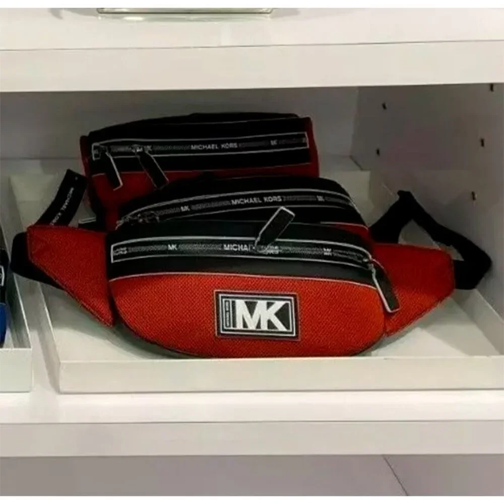 S Michael Kors Cooper Belt Bag Racing Red / Black 37U0LCOY0L NWT $278 Retail - Picture 3 of 6